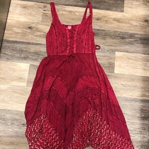 Crimson Renaissance Bohemian Lace Dress Size Large